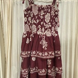 Floral Burgundy Dress